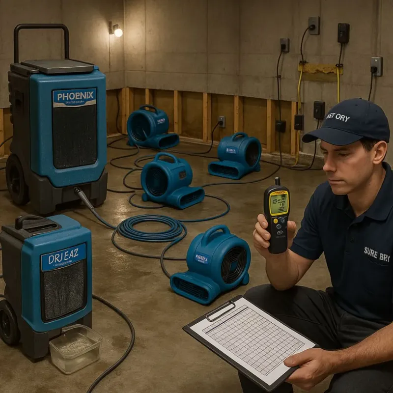 Structural Drying and Dehumidification process in Memphis, FL